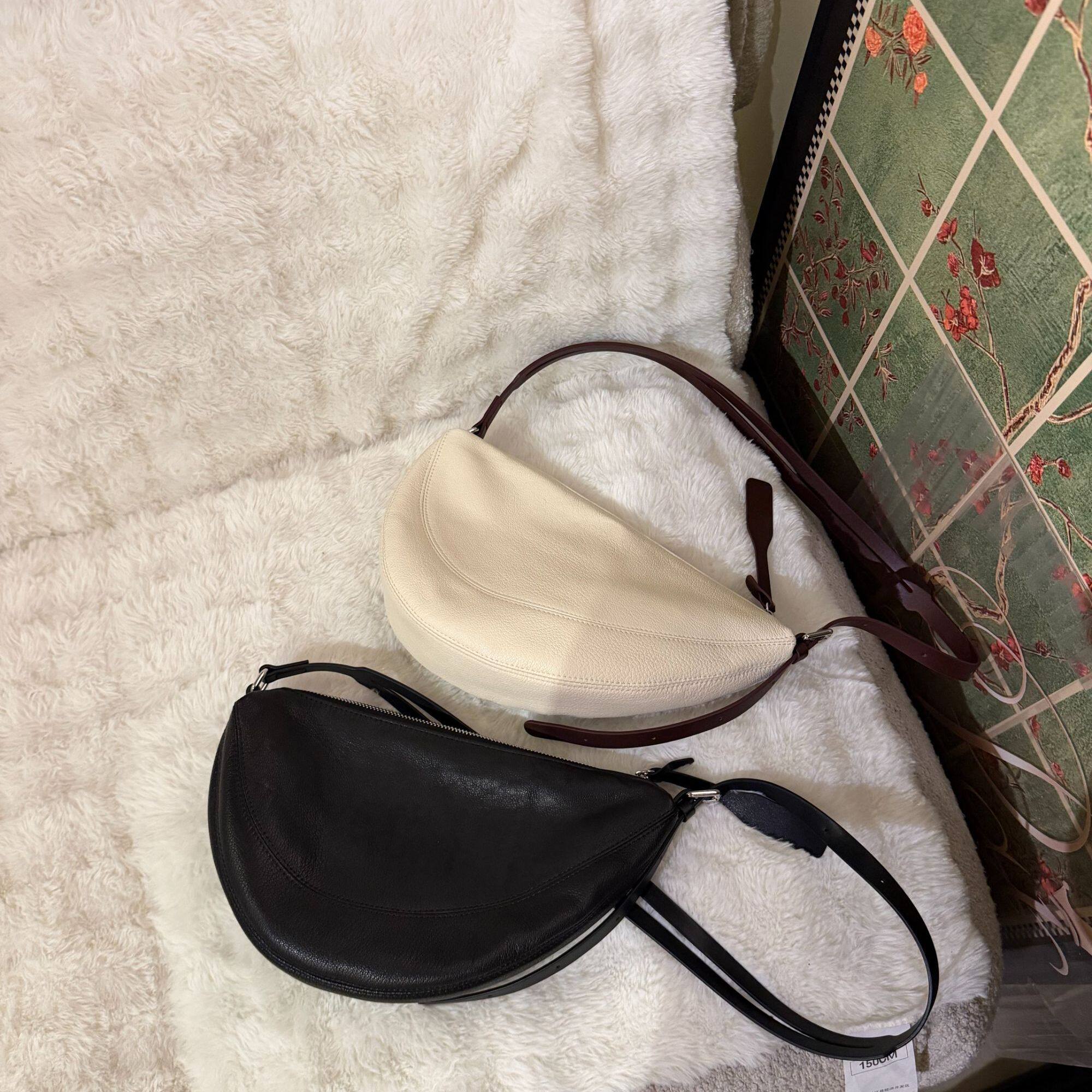 【慕懿时袋】女包百搭高级感单肩斜挎马鞍牛角月牙饺子包88544