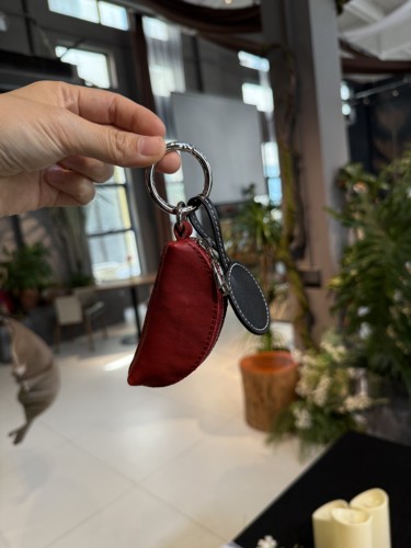 【慕懿时袋】迷你钥匙包植鞣牛皮拉链挂件口红收纳包