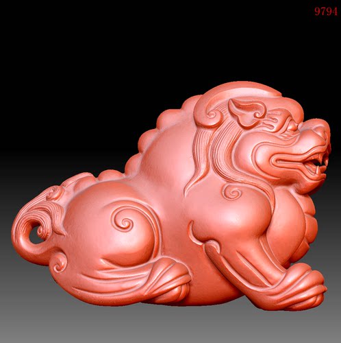 9794手把件貔貅狮子圆雕图3d打印模型三维立体图stl格式obj