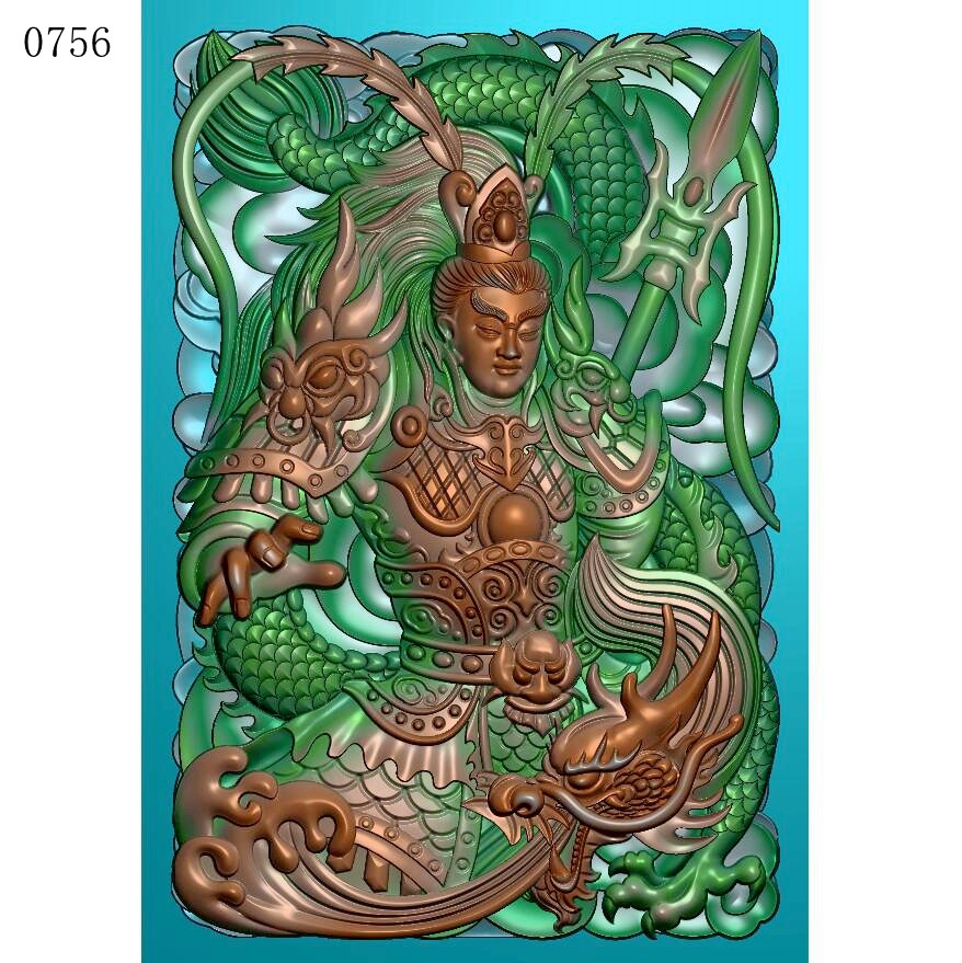 牙雕46牌吕布龙0756玉雕刻图北京精雕JDP灰度图BMP挂件素材浮雕图