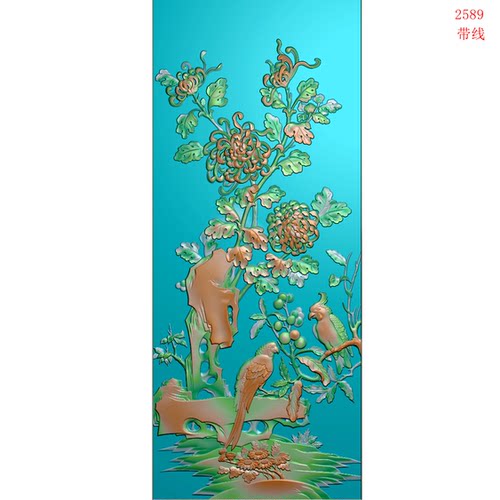 雕刻图北京精雕图jdp灰度图bmp菊花2589浮雕图