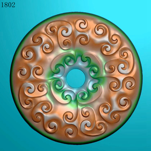 仿古玉璧1802玉雕浮雕图北京精雕JDP灰度图BMP挂件素材浮雕图