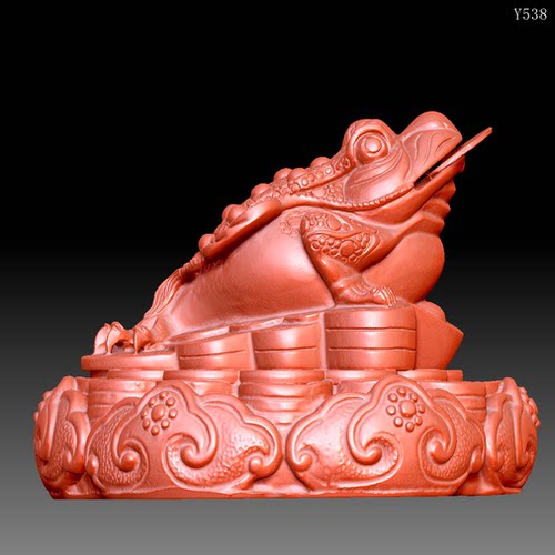 Y538雕刻图北京精雕STL3D模型OBJ三维立体圆雕图蟾蜍摆件圆雕图