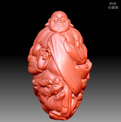 9540山鬼招财手串虎恶僧圆雕图雕刻机3D打印素材STL格式OBJ精雕