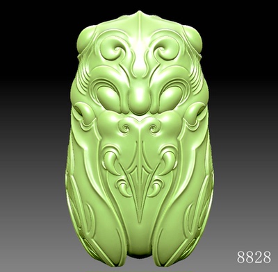 （雕刻机图不是实物）仿古金蝉知了8828圆雕图3d立体图stl obj