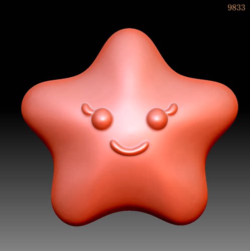 9833星星圆雕图雕刻机3D打印素材STL格式模型图OBJ精雕