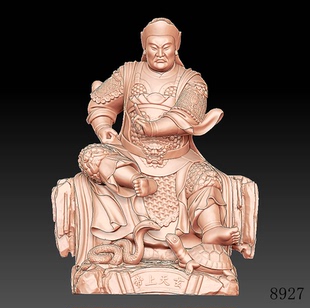玄天上帝神仙神像龟蛇玄武编号8927三维立体图圆雕stlOBJ文件精雕