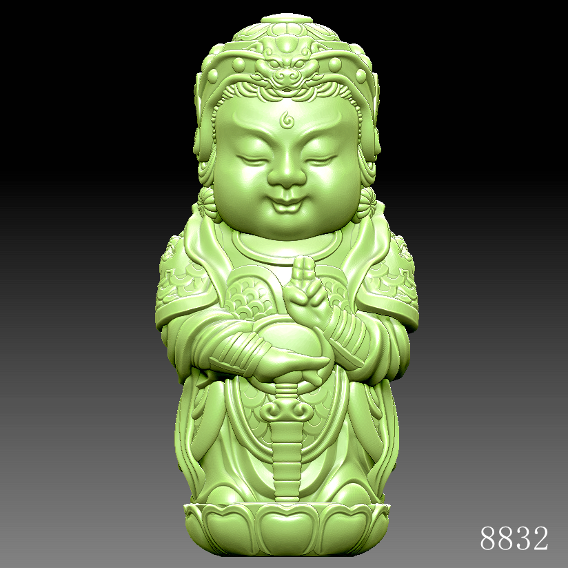 立体宝宝韦陀编号8832圆雕图3d打印模型三维立体图stlobj格式