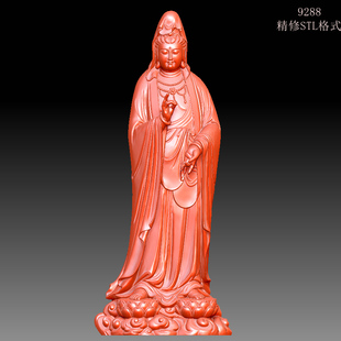 模型图OBJ精雕 9288精修普陀观音圆雕图雕刻机3D打印素材STL格式