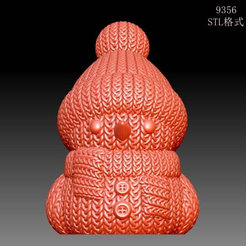 9356编织雪人摆件圆雕图雕刻机3D打印素材STL格式模型图OBJ精雕