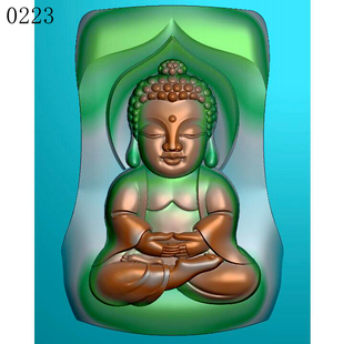 宝宝佛0223雕刻图北京精雕图JDP灰度图BMP挂件素材浮雕图