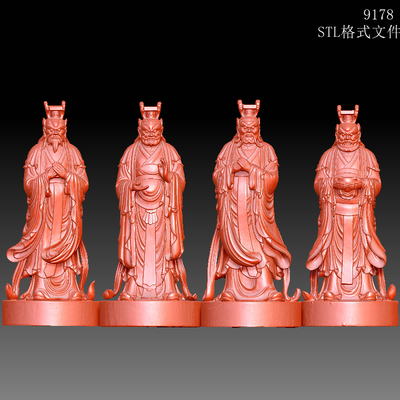 9178四海龙王圆雕图雕刻机3D打印素材STL格式模型图OBJ精雕