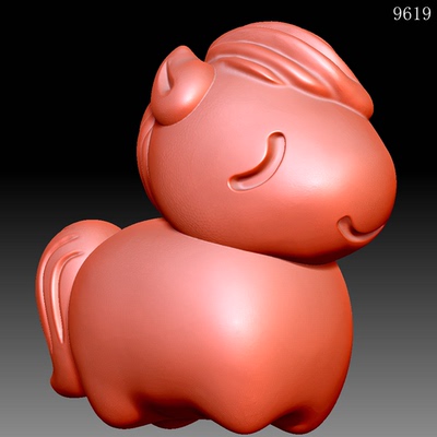 9619马生肖圆雕图雕刻机3D打印素材STL格式模型图OBJ精雕