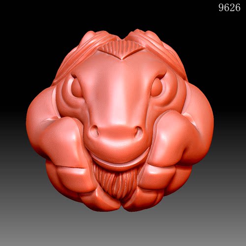 9626生肖马圆球圆雕图雕刻机3D打印素材STL格式模型图OBJ精雕