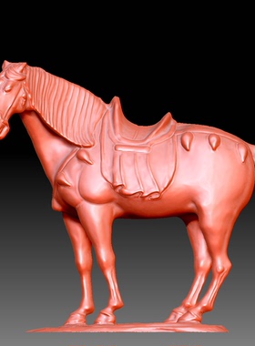 Y449雕刻图北京精雕STL3D模型OBJ三维立体圆雕图陶马圆雕图