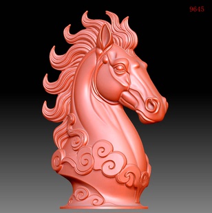 9645马头雕像圆雕图雕刻机3D打印素材STL格式模型图OBJ精雕