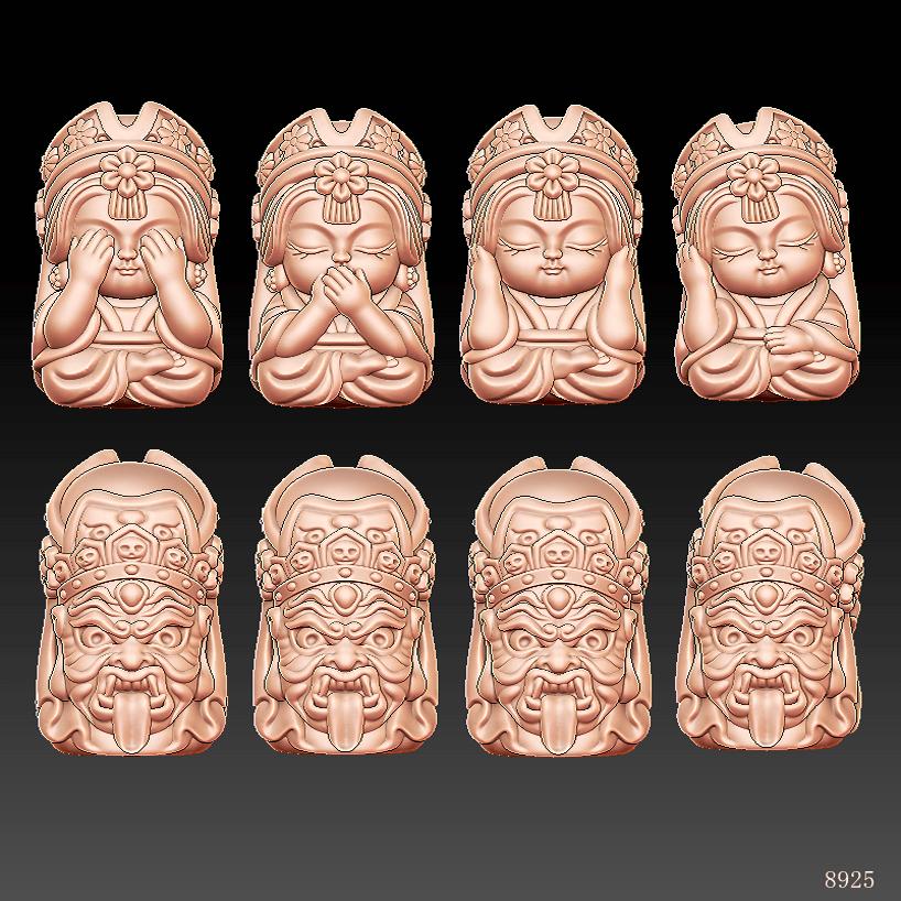 四不扎基拉姆 编号8926三维立体图圆雕stlOBJ文件精雕3d打印