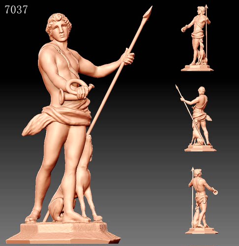 雕刻图三维立体精雕STL3D模型西方雕塑模型7037梅利埃圆雕图