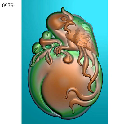 吉祥长寿0979雕刻图北京精雕JDP灰度图BMP挂件素材浮雕图