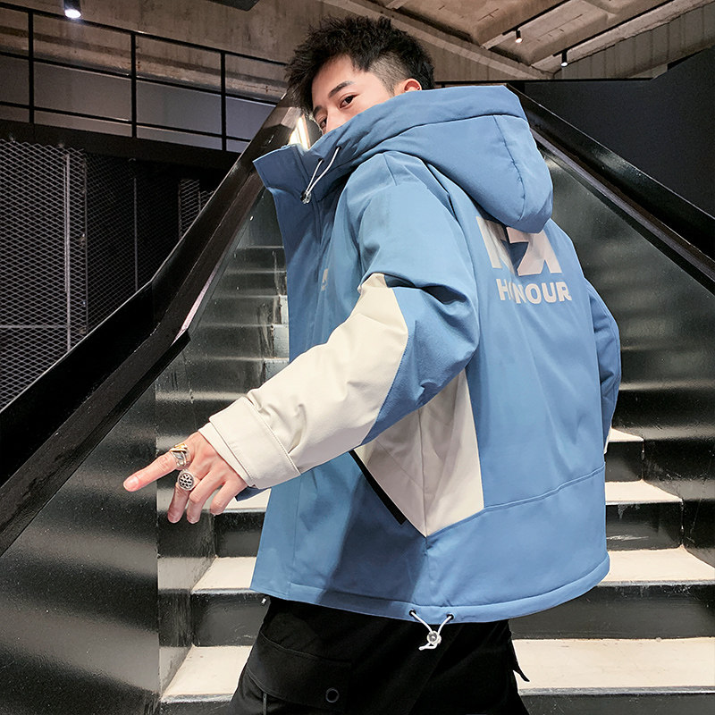 A438-2166-P155秋季新款店主风宽松连帽上衣外套休闲青年羽绒服,男装羽绒服,电商A438