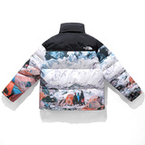 823A冬装新款平铺插色棉服男潮流雪山印花外套，男装棉衣，电商A438