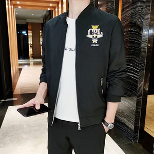 A438-518-P60 新款立领长袖螺纹弹力袖口刺绣青年修身休闲夹克潮图片