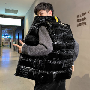 A438-MJ01-P85 2025秋冬新款宽松立领保暖外套休闲无袖亮面马甲潮图片