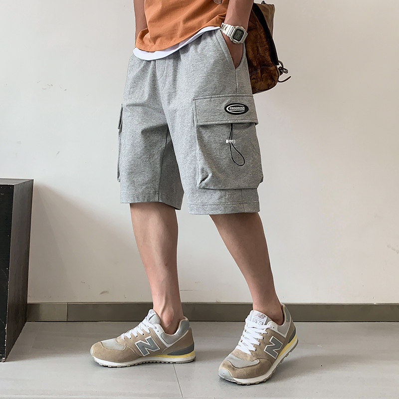 工装短裤男夏季潮牌休闲马裤宽松直筒潮流五分中裤 A438-5126-P40图片