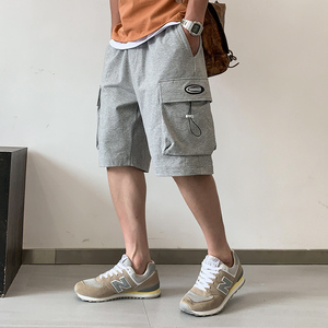 工装短裤男夏季潮牌休闲马裤宽松直筒潮流五分中裤 A438-5126-P40图片