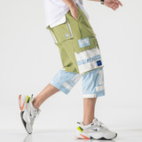 工装七分裤男高街嘻哈潮流宽松夏季短裤A438-C3006-P4579，男装牛仔裤，电商A438