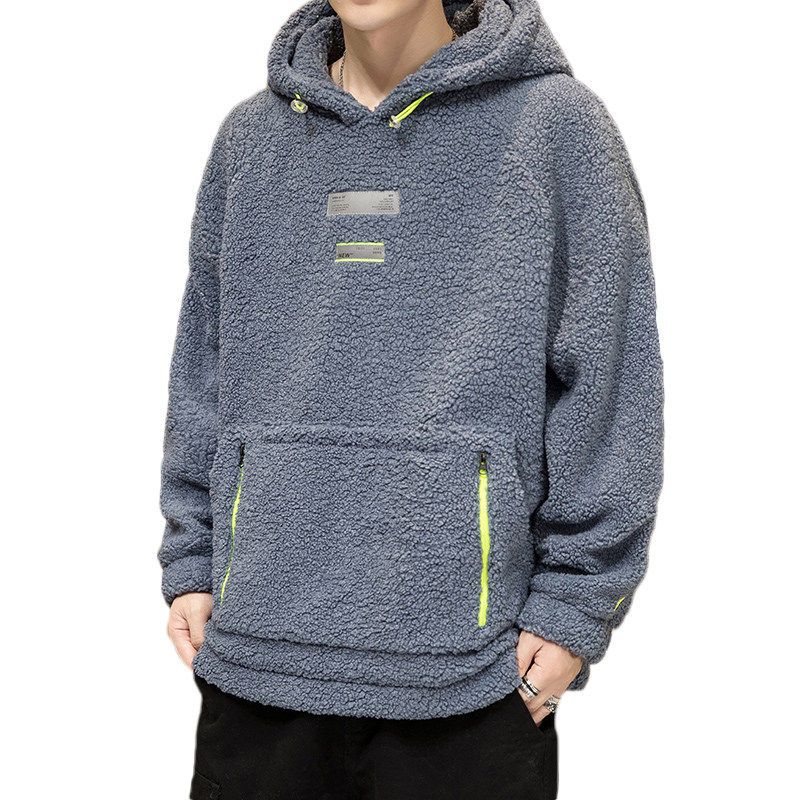 冬装新款羊羔绒连帽外套男保暖棉服加厚男士外套A438-2722,男装棉衣,电商A438