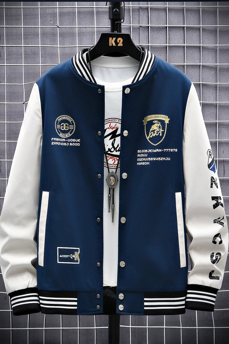 A438-2108-P60潮牌圆领时尚棒球服大牛印花PHNDAS夹克休闲外套男,男装夹克,电商A438