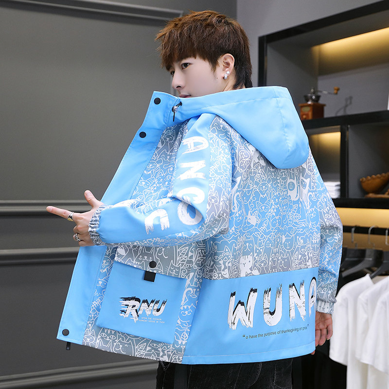 2025新款ins潮牌潮流春季男装衣服青少年春秋款夹克 A438-602-P75图片
