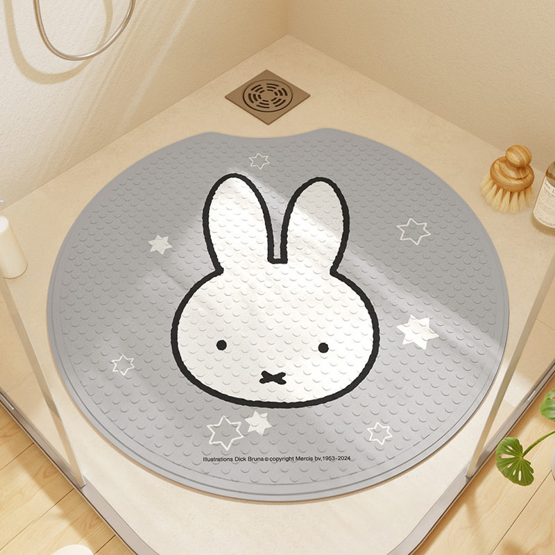 简约圆形PVC地垫防滑垫家用浴室强吸水洗澡吸盘按摩脚垫