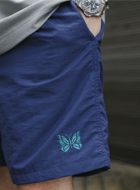 【官网免税】NEEDLES BEAMS裤子蝴蝶刺绣沙滩短裤速干宽松休闲男