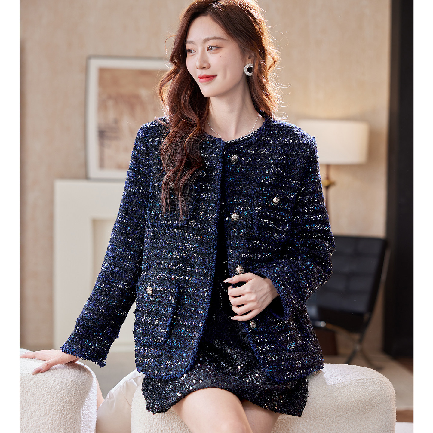 宝诗黎小香风亮丝鸭绒羽绒服2025冬季气质韩系宽松百搭休闲外套女,女装/女士精品,羽绒服,淘宝优惠券,粉丝福利购,淘宝优惠卷