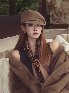 留学千金~小众氛围感高品质羊毛呢贝雷帽女秋冬新款显脸小画家帽