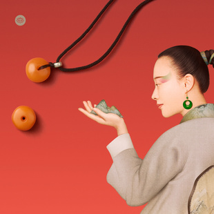 梅朵文创天然蜜蜡平安扣毛衣链挂绳银饰复古珠宝首饰吊坠女礼物