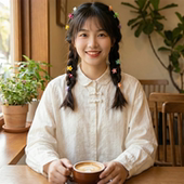 衬衫 日系软妹新中式 提花盘扣娃娃领长袖 女宽松显瘦小个子纯棉上衣