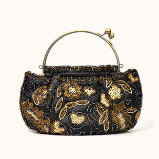 复古珠绣小包包晚宴会绣花手拿小方包民国风手提包老上海旗袍绝配