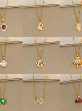 项链钛钢女夏季小众设计感轻奢项链女生精致百搭感简约配饰