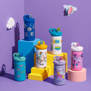 驼峰儿童保温杯女上学专用吸管不锈钢水杯学生小漩涡水壶camelbak