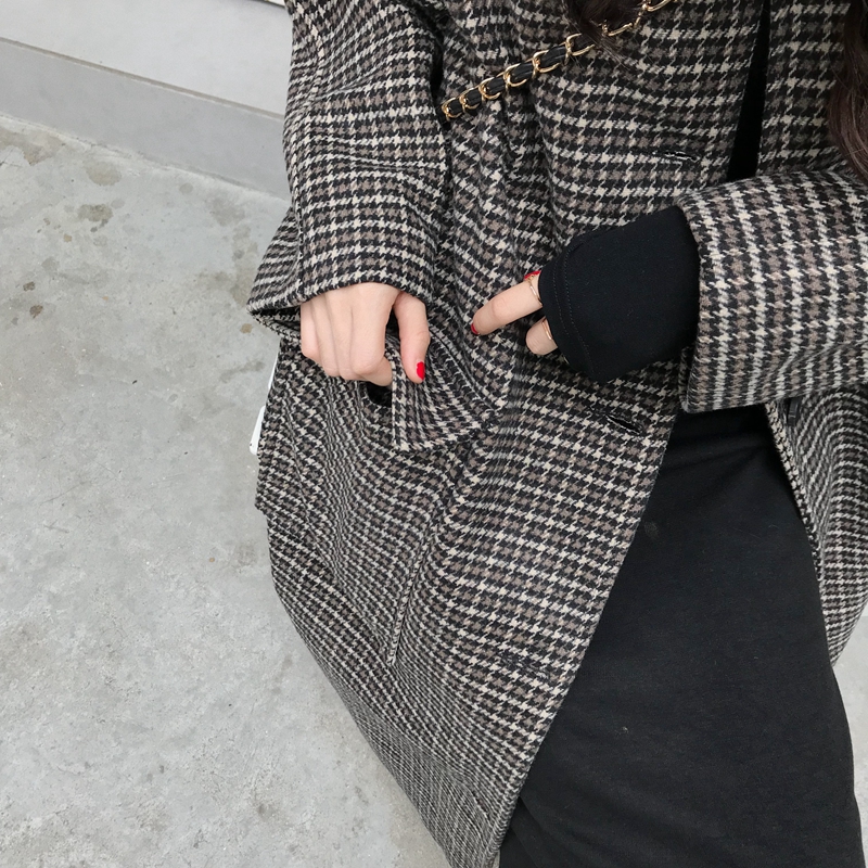 Real shot real price + 4 has been 2020 Korean version of qianniao long woolen coat