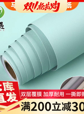 马卡龙哑光纯色防水墙贴自粘墙纸