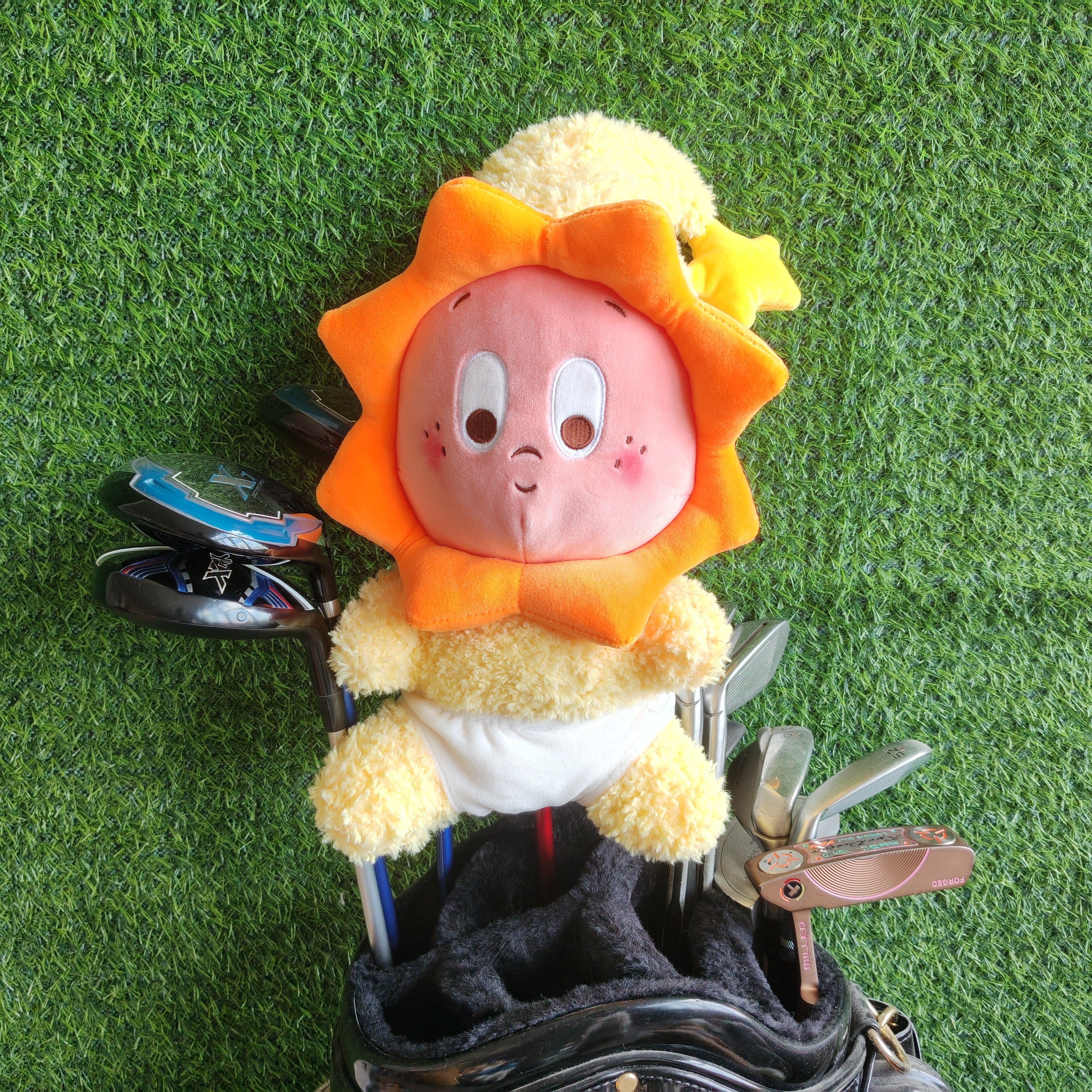 星星人高尔夫球杆套小太阳一号木帽套小木杆头保护套高尔夫杆头套