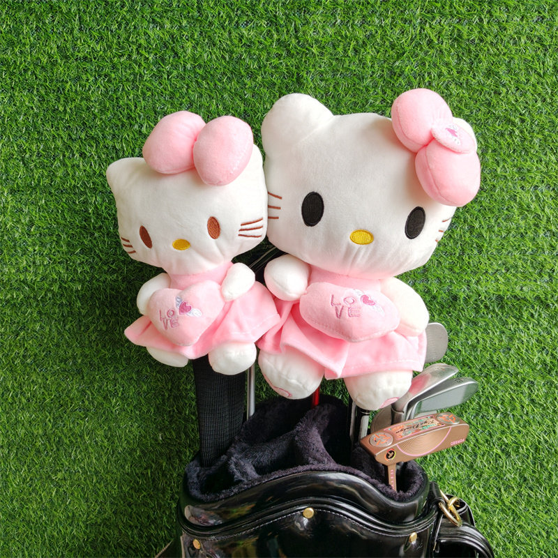 HELLO KITTY猫全套高尔夫球杆套一号木帽套球道木推杆铁杆杆头套
