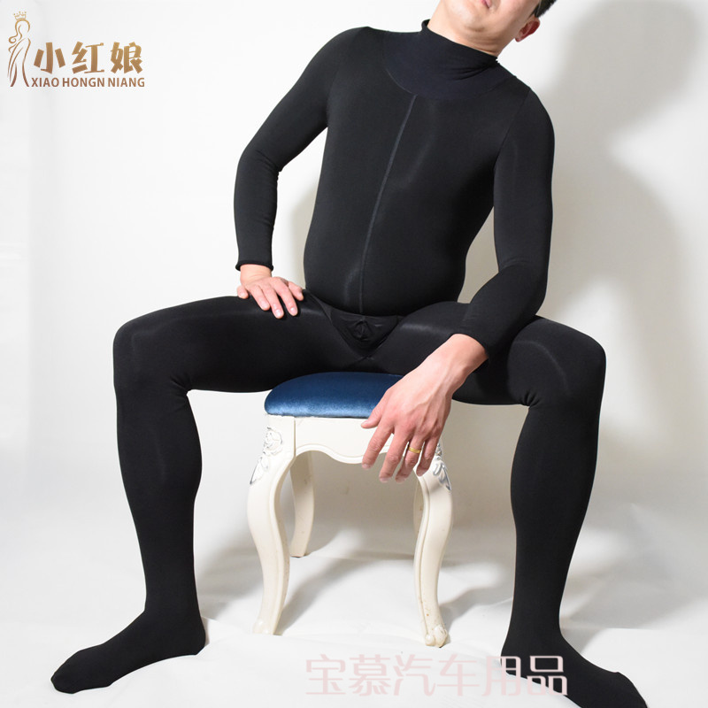 冬季男士加绒连体袜加厚保暖带jj