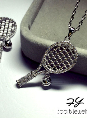 网球拍吊坠运动珠宝首饰