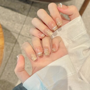 【暮光曲调】法式手绘蝴蝶结珍珠小花高级感纯手工穿戴甲成品美甲