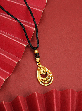 新中式沙金水滴锁骨链不掉色